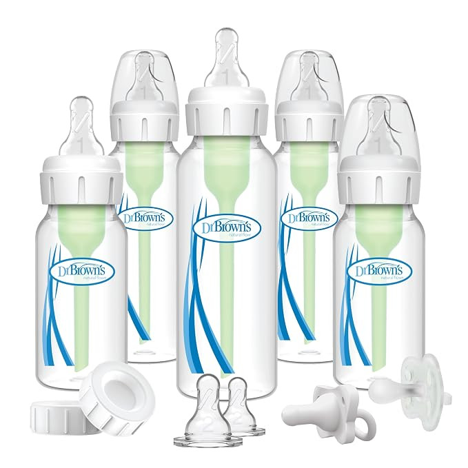 Dr. Brown's Natural Flow Anti-Colic Options+ Narrow Baby Bottle Gift Set with Advantage Pacifier ... | Amazon (US)