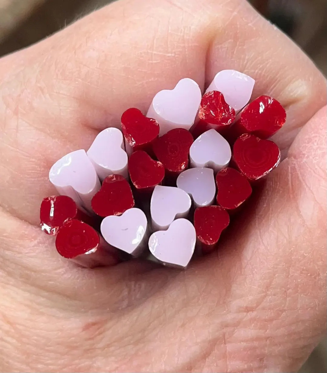 Coe 96 Murrini Fancy Heart Pink and Red 1 Oz - Etsy | Etsy (US)