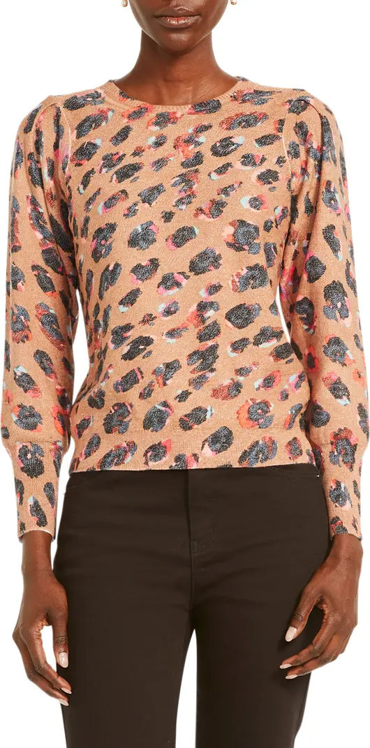 NIC+ZOE Leopard Print Cotton Blend Sweater | Nordstrom | Nordstrom