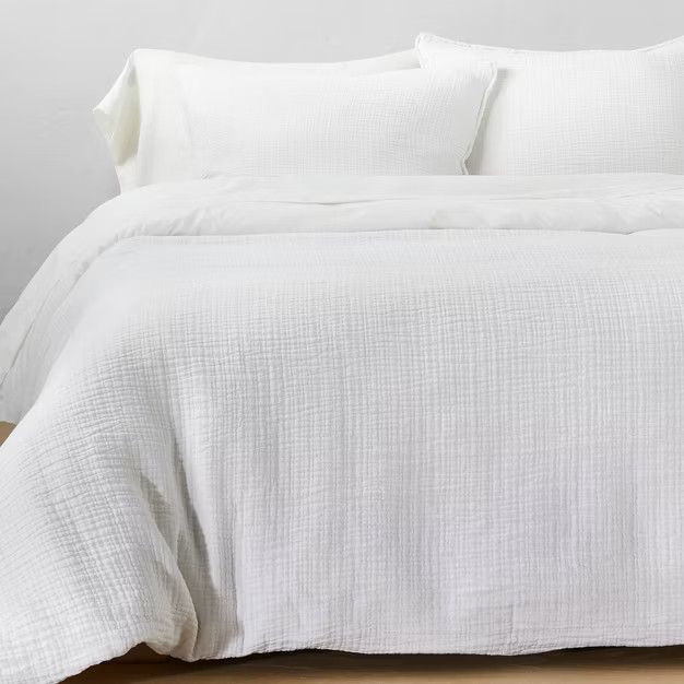 Textured Chambray Cotton Duvet Cover & Sham Set - Casaluna™ | Target