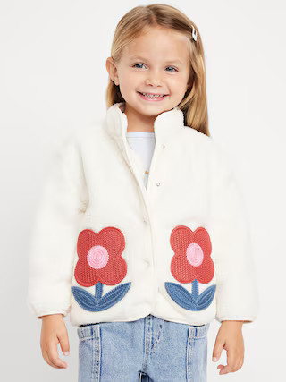 Sherpa Applique Pocket Jacket for Toddler Girls | Old Navy (US)