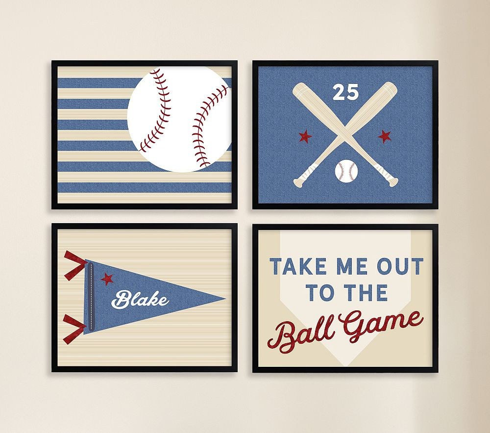 Minted® Little Slugger Series Wall Art Collection by Kim Wendland | Pottery Barn Kids