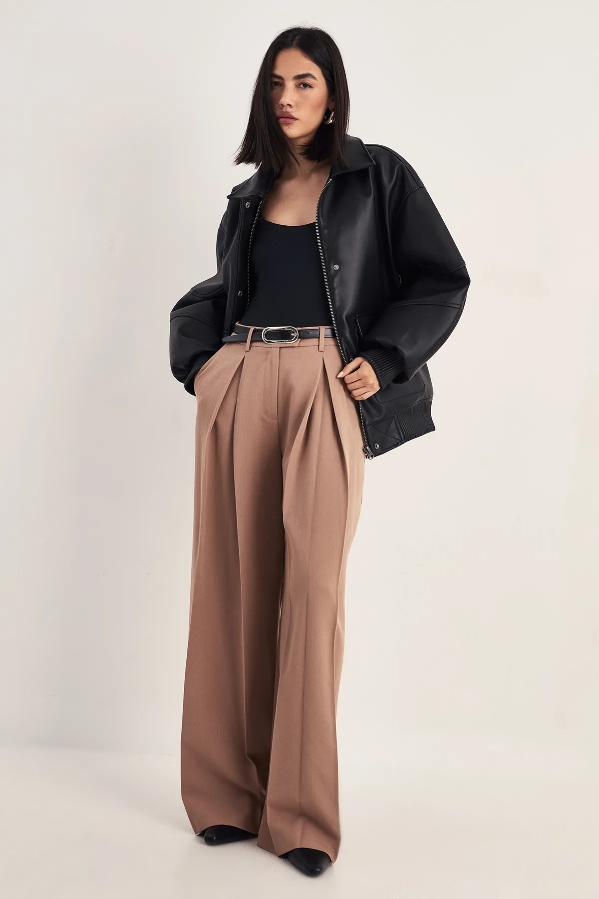 Double Pleated Wide Leg Tailored Pants | Nasty Gal US