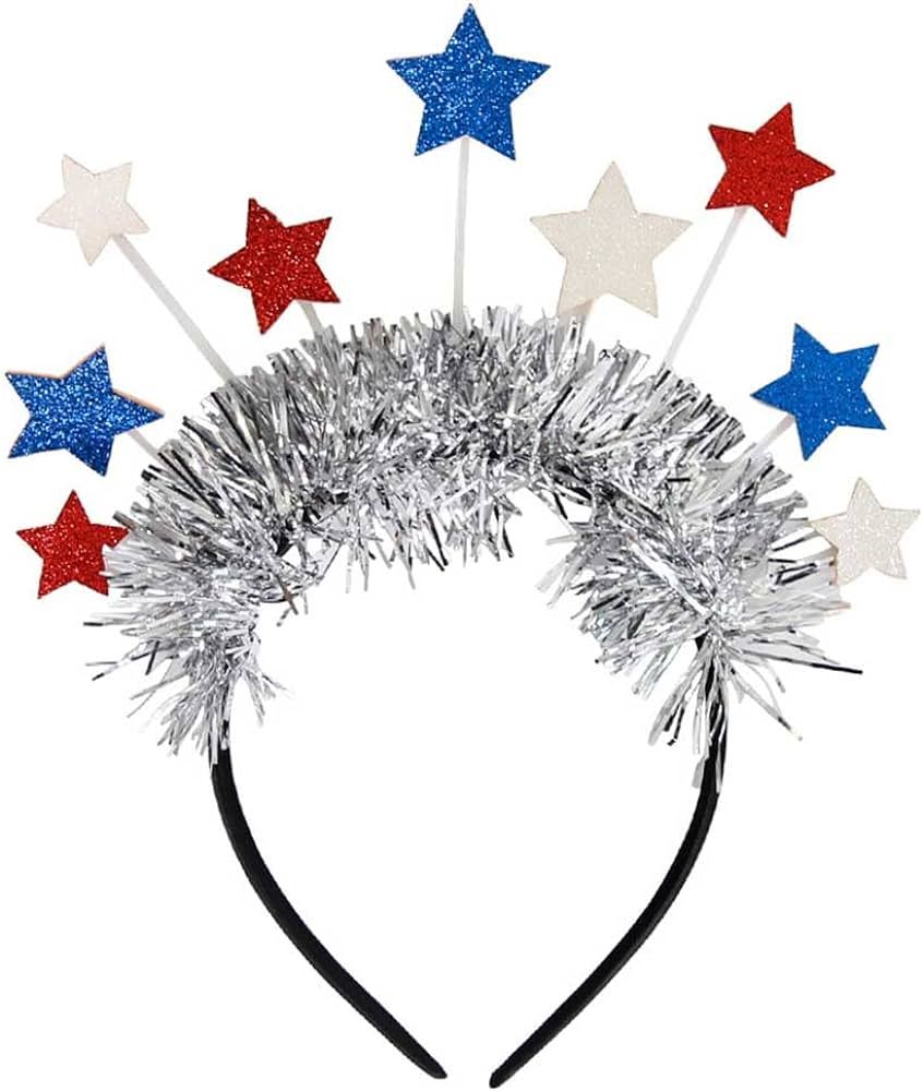 HAKJXOS July 4th Headbands for Women and Men Independence Day Headband Fashion Blue White Red Sta... | Amazon (US)
