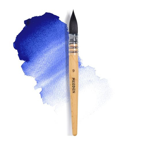 MEEDEN Watercolor Brushes Professional - Synthetic Squirrel Hair Artist Paint Brushes Set with Beech Wood Handle Great for Artists Hobbyists Size 9 | Amazon (US)