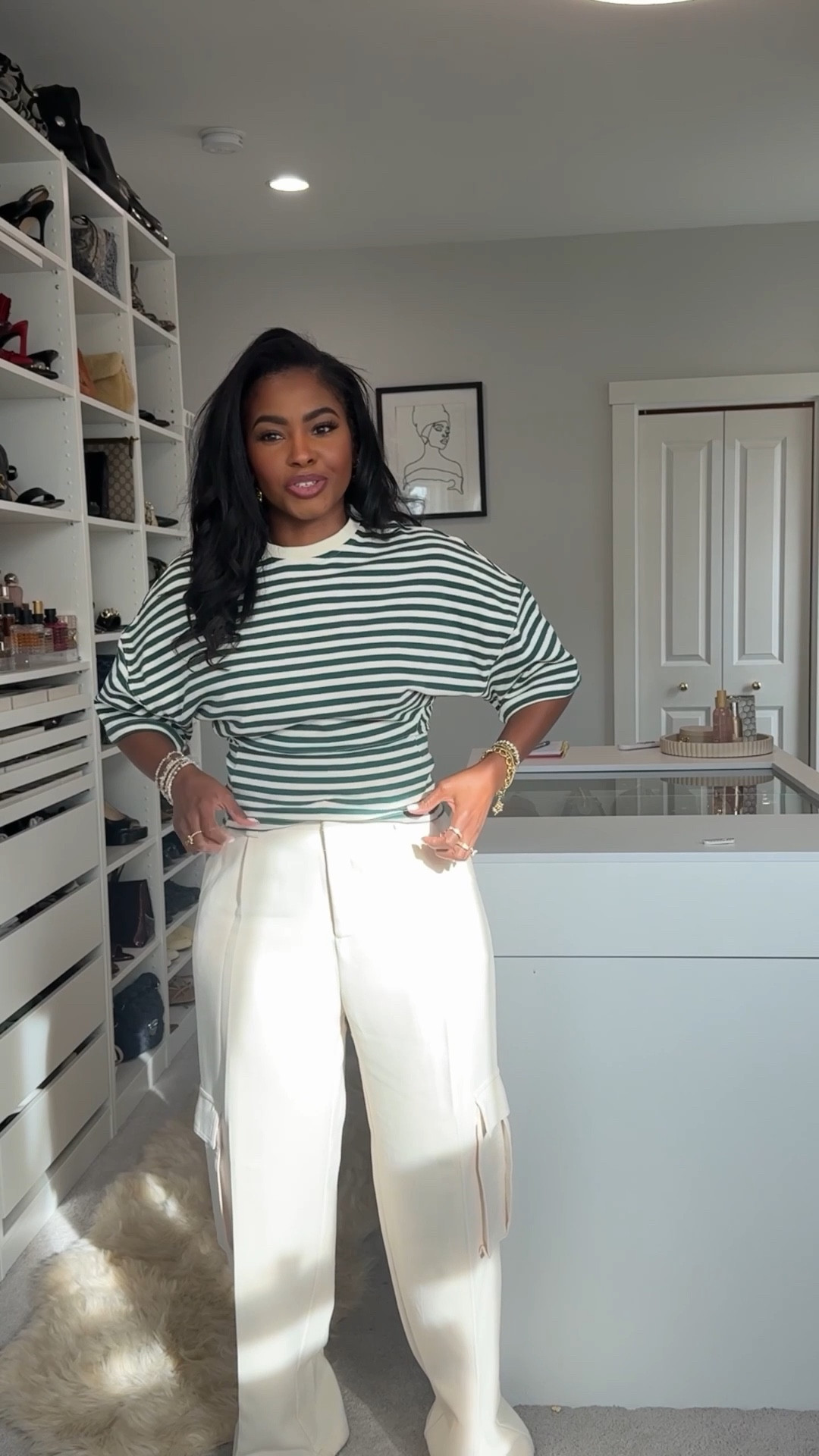 Top: Medium
Jeans: 8
Trousers: 8