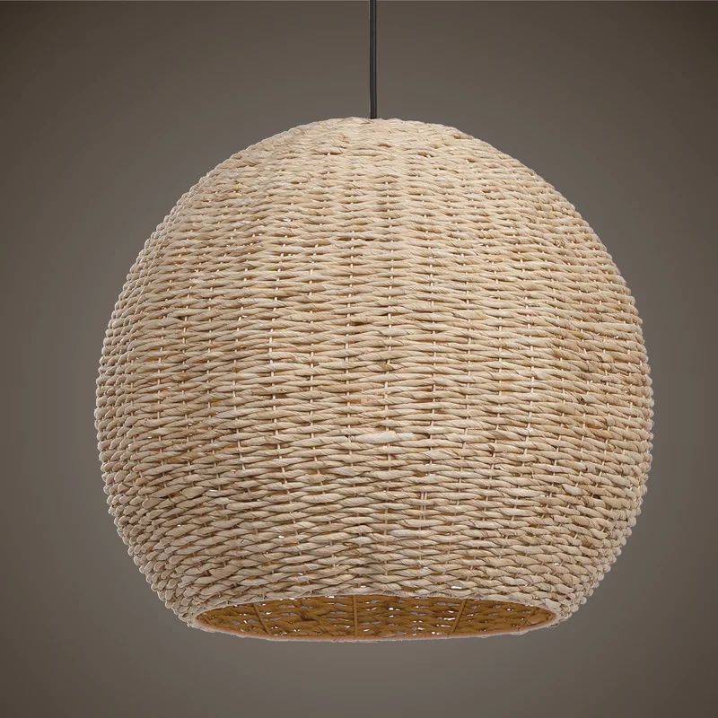 Derrell 1 - Light Unique / Statement Globe Pendant with Rope Accents | Wayfair North America
