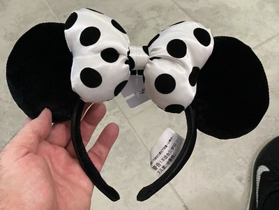 Disney Parks White Black Polka Dot  Minnie Mouse Ears Headband NEW | eBay US