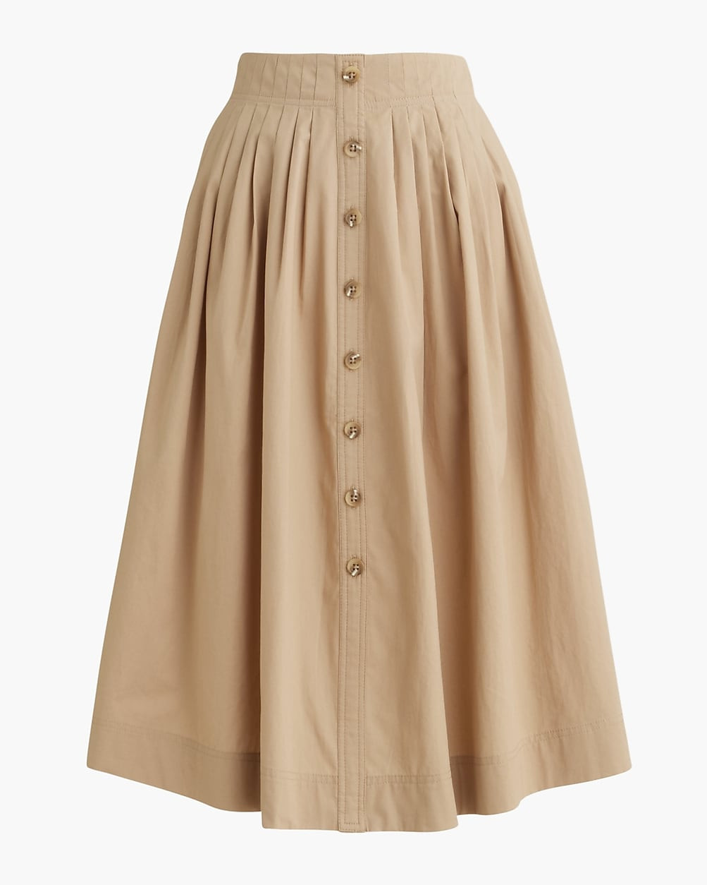 Pleated button-front midi skirt | J.Crew Factory
