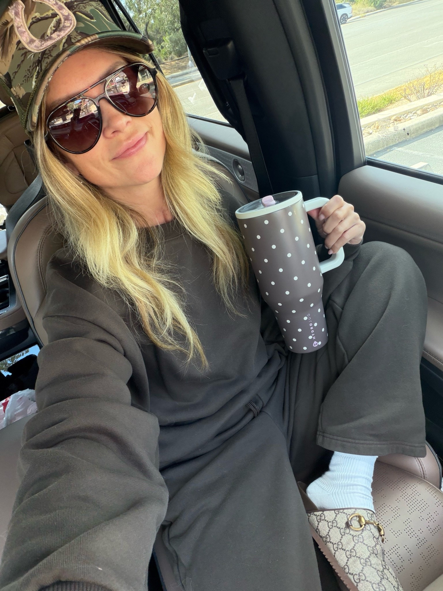 Today’s drop off outfit! 
Alo sweat set 
Hydrojug use code ASHLEE
GUCCI loafers 
Glitzy Bella hat use code ASHLEE20 for 20% off