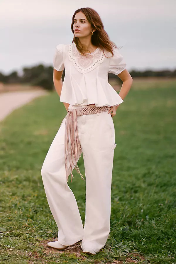 Chisel Sneak High-Rise Wide-Leg Jeans | Anthropologie (US)