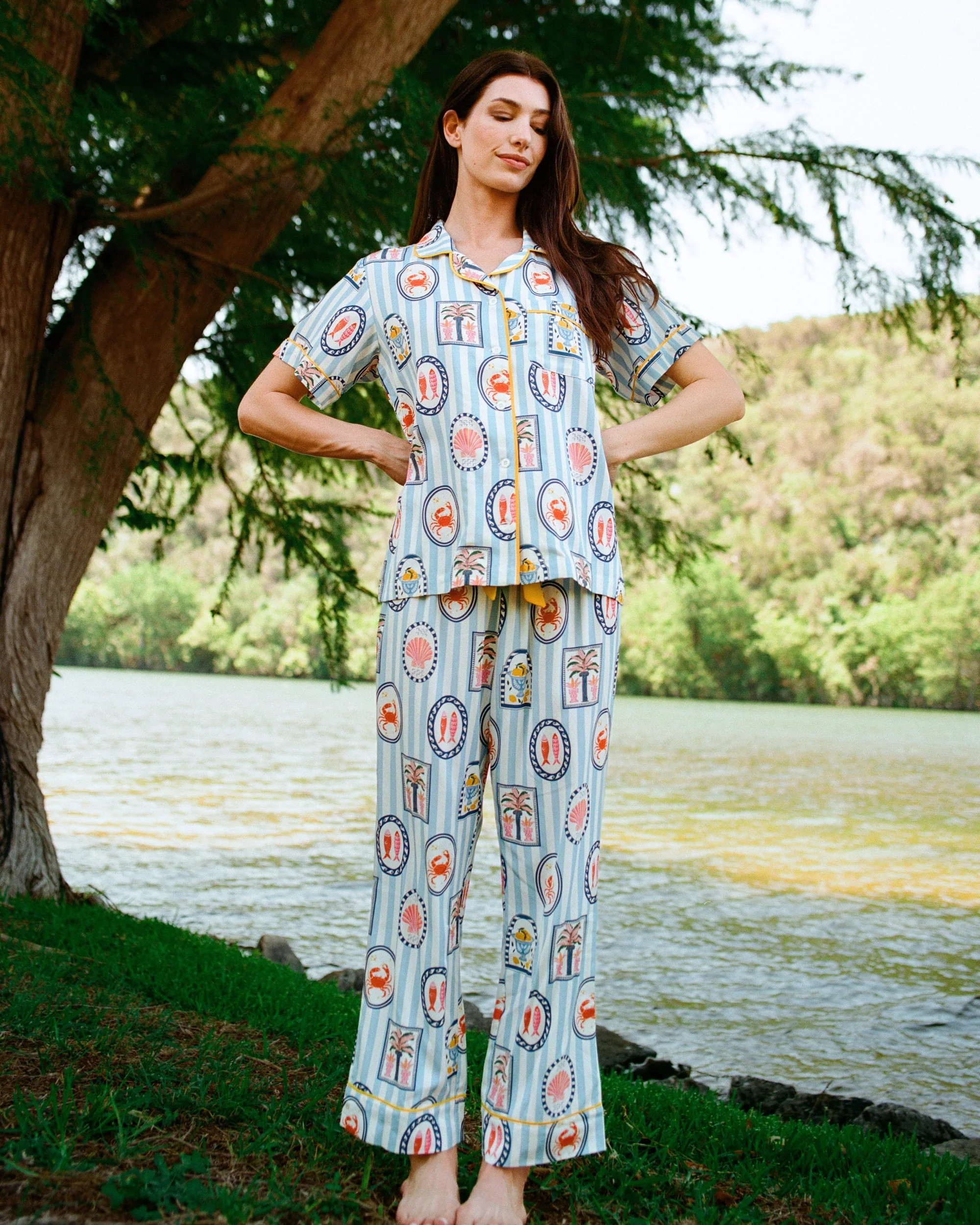 Seaside Stripe Pajama Pants Set | Katie Kime Inc