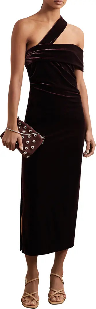 Reiss Dalia Velvet Off the Shoulder Midi Dress | Nordstrom | Nordstrom