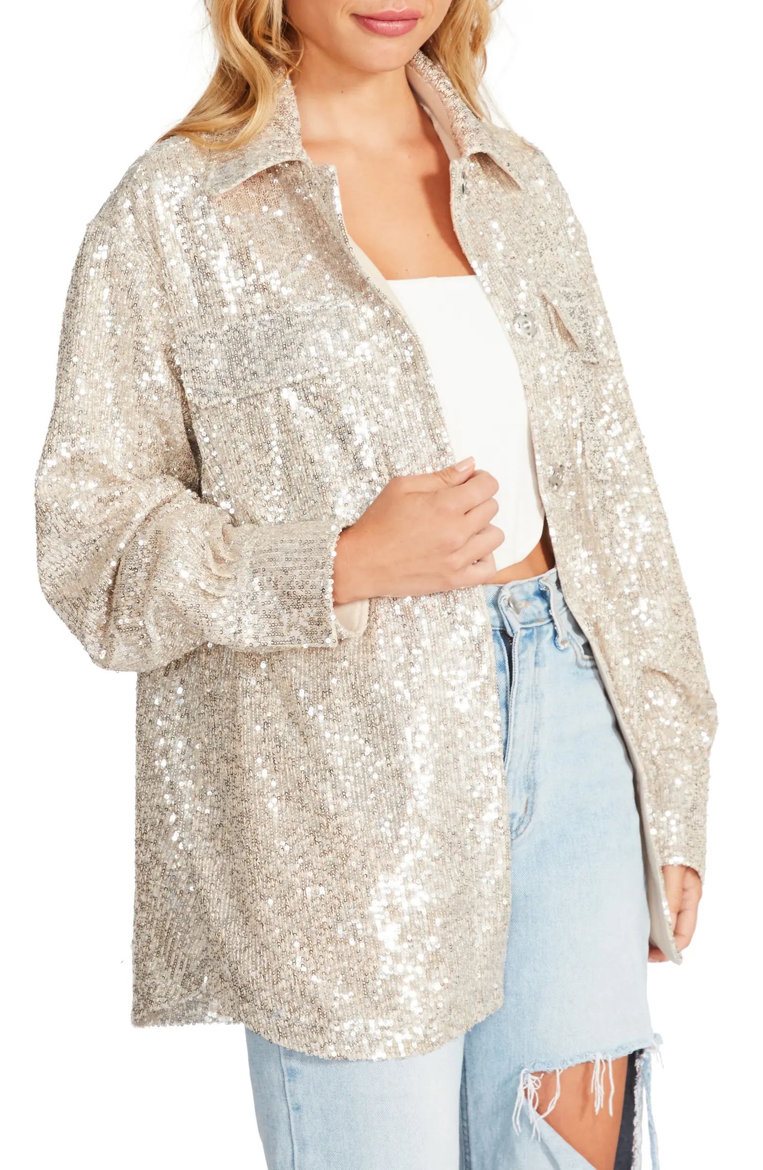 Steve Madden Glitter Sweet Sequin Jacket | Nordstromrack | Nordstrom Rack