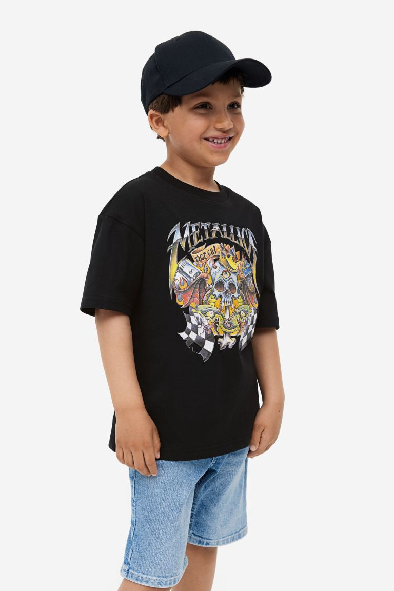 Printed T-shirt - Black/Metallica - Kids | H&M US | H&M (US + CA)