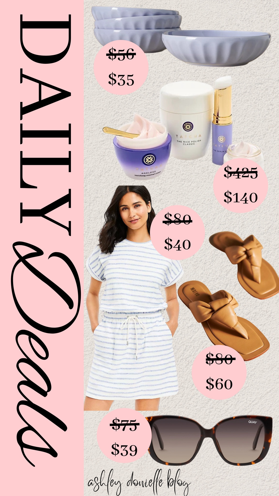 Daily deals!

Ceramic bowls, mini dress, sandals, skincare, lotion, moisturizer, sunglasses

#LTKstyletip #LTKSeasonal #LTKsalealert