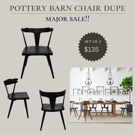 Pottery Barn Dining Westan Dining Chair Dupe at Walmart | sale | dupe alert | Walmart find | dining room furniture | black chair | transitional dining chair | set of 2 

#LTKhome #LTKFind #LTKsalealert