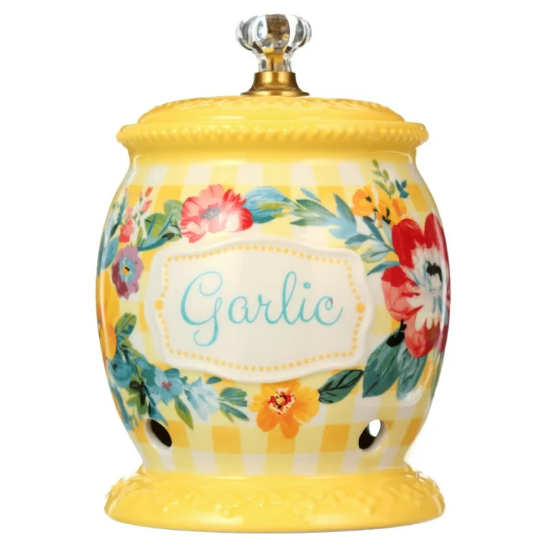 The Pioneer Woman Sweet Romance Ceramic Garlic Keeper with Lid | Walmart (US)