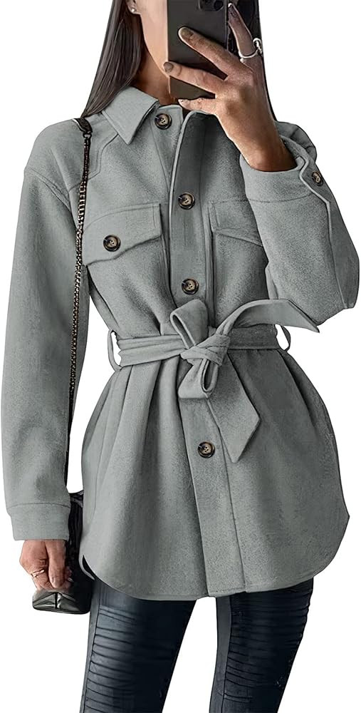 PRETTYGARDEN Women's 2023 Fashion Winter Trench Coats Lapel Button Down Peacoat Belted Outwear Ca... | Amazon (US)