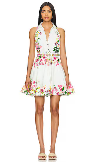 Short Dress With Highlight Emb And Buckle Belt in White Floral | Revolve Clothing (Global)