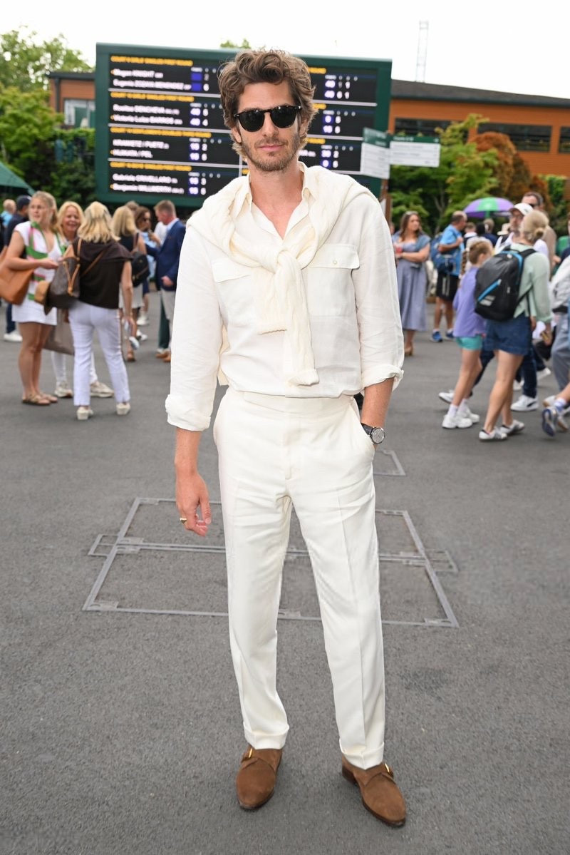 Andrew Garfield wearing head-to-toe Polo Ralph Lauren to Wimbledon 🎾 

#LTKMens #LTKStyleTip