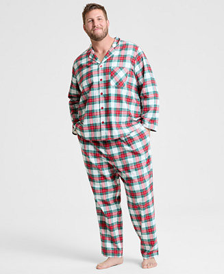 Holiday Lane Big & Tall Merry Plaid Notch Collar Matching Family Pajamas Set, Created for Macy's ... | Macy's