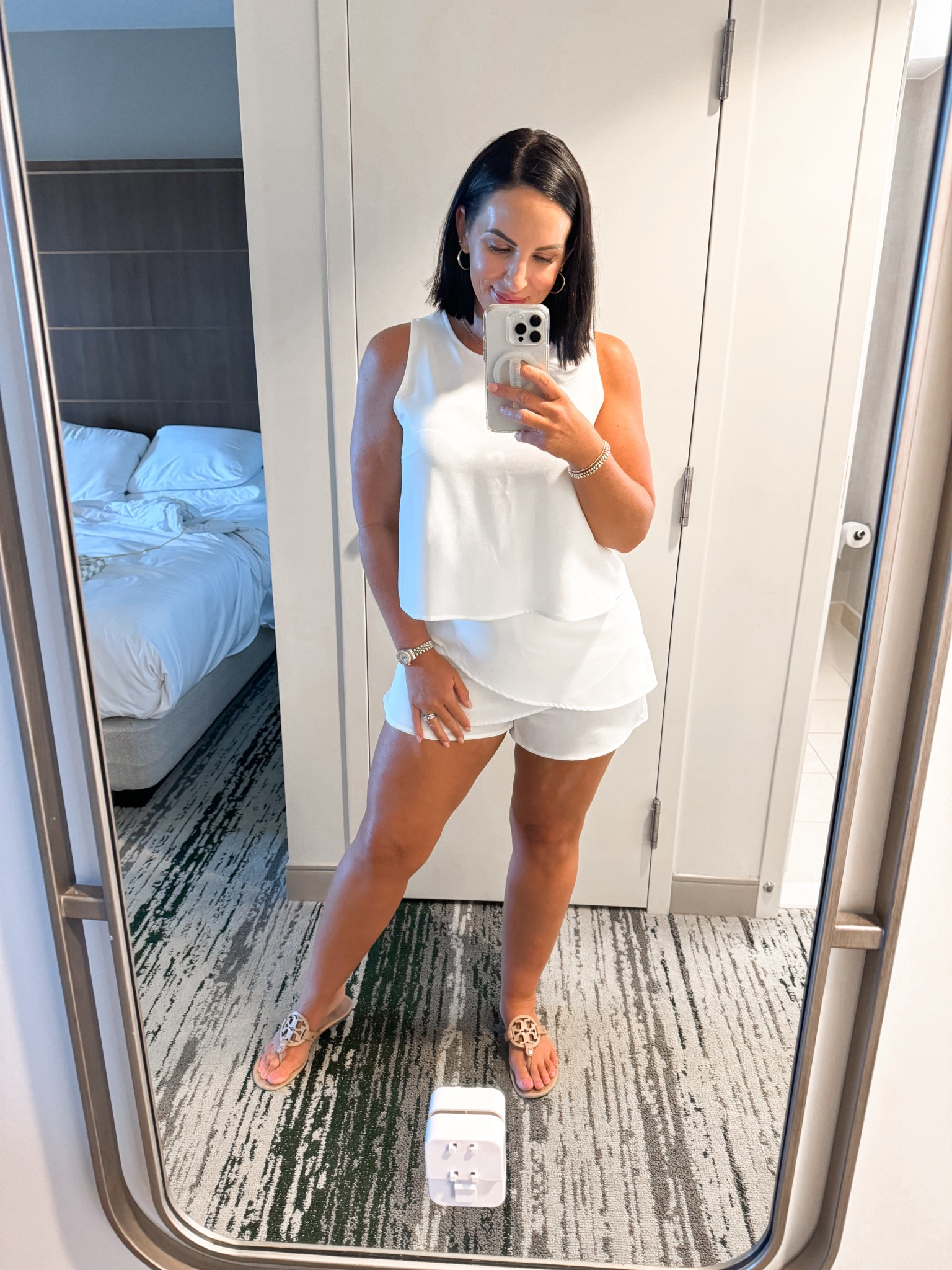 White party ready. Perfect for a bride too  This romper comes in a variety of colors. Zipper back. Wearing a medium. 

#LTKFindsUnder50 #LTKWorkwear #LTKWedding