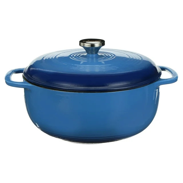 Lodge Enameled Cast Iron 6 Quart Blue Dutch Oven & Cover | Walmart (US)