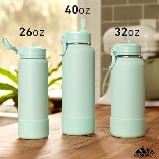 Hydrapeak 32oz Insulated Water Bottle w/Straw Lid, 32oz Metal Water Bottle Keeps Cold for 24hrs, ... | Amazon (US)