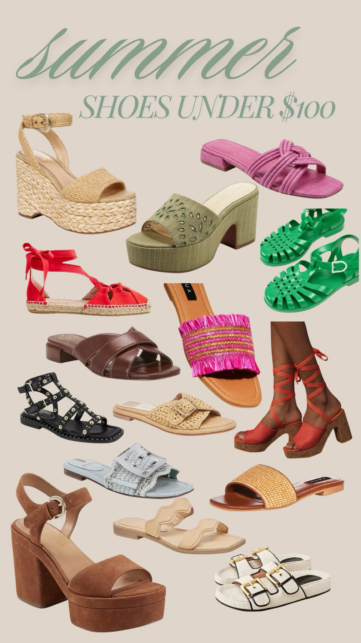 Summer shoes, sandals, platform heels, flats, and jelly shoes for travel, vacation, or weekends at home. All shoes are under $100! 

#LTKSummerSales #LTKFindsUnder100 #LTKShoeCrush