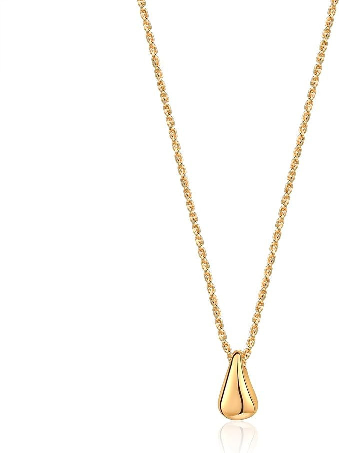 InzheG Long Gold Pendant Necklace 18K Gold Plated Statement Simple Sweater Necklace Fashion Daint... | Amazon (US)
