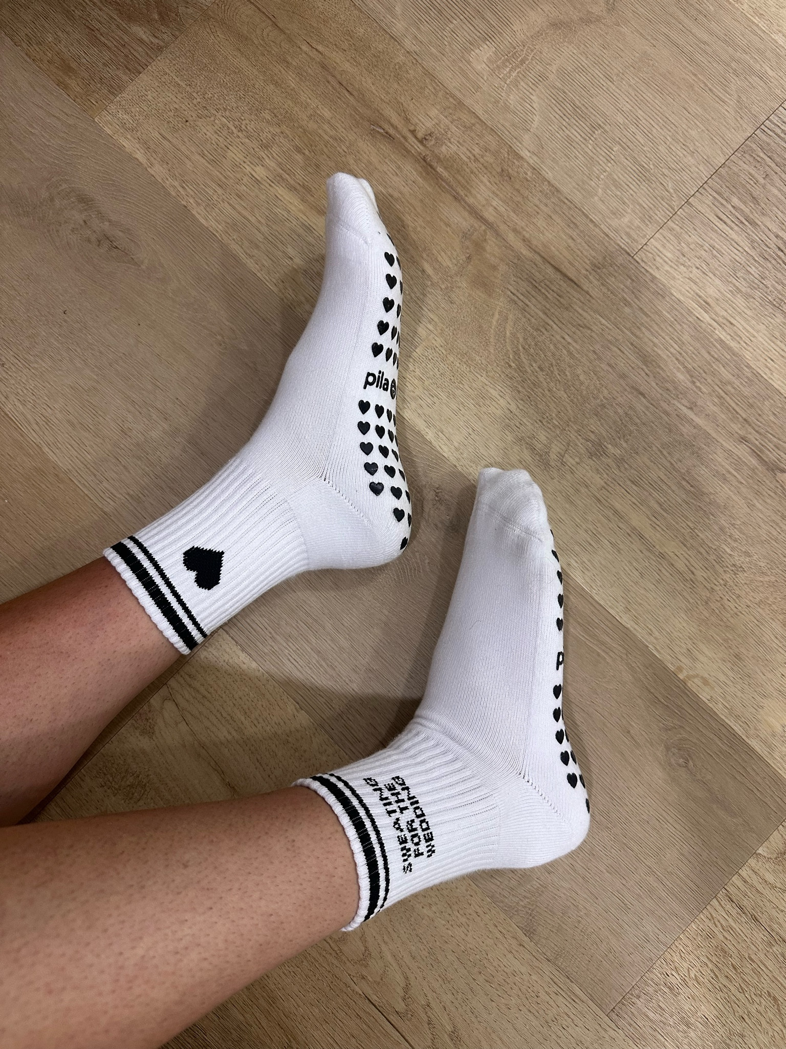 @pilabarre Step into your wedding prep with grace and grip! Say hello to Pilabarre's first stitched sock!
This elegant white sock features "Sweating for the Wedding" stitched in bold black on one side, a perfect nod to your bridal journey. The two sleek black stripes and a charming stitched heart, blend style with sentiment. Enhanced with black grips for stability, it’s crafted for your Pilates or Barre sessions leading up to the big day.

#LTKfitnessgoals #LTKWedding #LTKActive