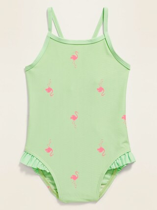 Cross-Back Ruffle-Trim Swimsuit for Toddler Girls | Old Navy (US)