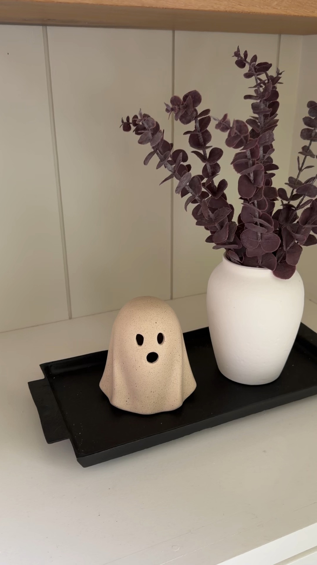 Cutest neutral ghost decor figurine on @kohls and faux florals on Walmart for a little fall/Halloween shelf inspo. Not switching out summer decor just yet but wanted to share while these are still in stock. 🤎🍂 #spooky season

#LTKHome