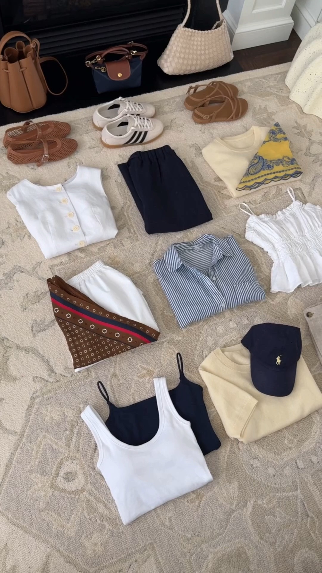Several on sale! Tops: 
• J.Crew linen vest 00 
• Aritzia linen tie strap cami XXS, I could prob also do XS 
• yellow tee XS 
• Abercrombie tank w built in bra XS
• Aritzia contour cami XXS 
Bottoms: • J.Crew eyelet shorts XXS 
• Aritzia linen blend pants 2XS short 
• Madewell linen shorts 00 
• Aritzia poplin skirt 2XS, runs a little big 
Layers: • Old Navy oversized cotton shirt XS petite 
• Quince yellow sweater XS 
• Amazon poncho sweater wrap 
Shoes: • Adidas sneakers size 5
• Amazon mesh flats size 6, worn w inserts bc they don’t have much padding 
• fitflop Gracie sandals size 5

Sudoku capsule wardrobe, packing tips, summer vacation, travel tips, petite friendly mom style, Europe Italy outfits

#LTKPetite #LTKSeasonal #LTKTravel
