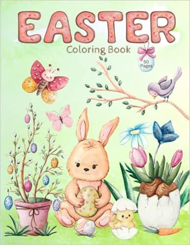 Easter Coloring Book: 50 Adorable Pages of Bunnies, Baby Chicks, Easter Eggs, Baskets, Flowers, C... | Amazon (US)