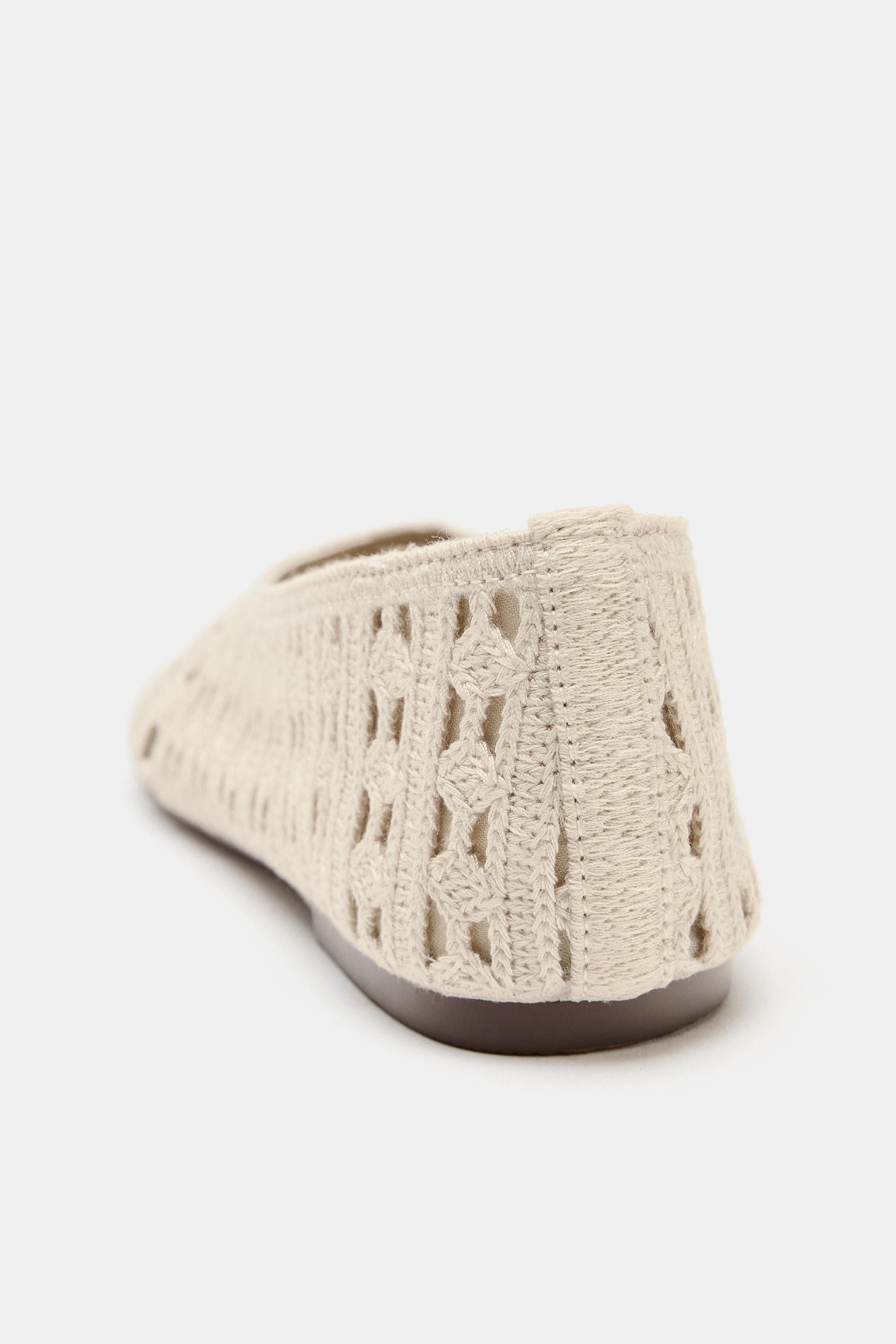 FLORAL CROCHET BALLET FLATS | Zara UK
