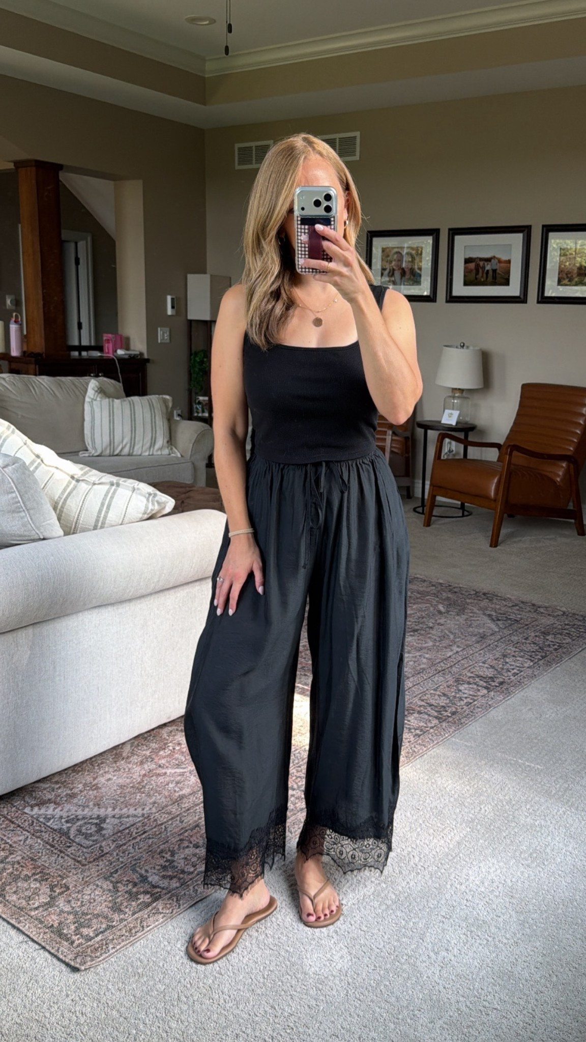 My Amazon travel outfit! I love these comfy satin lace barrel pants so much!

#LTKCon #LTKootd #LTKTravel