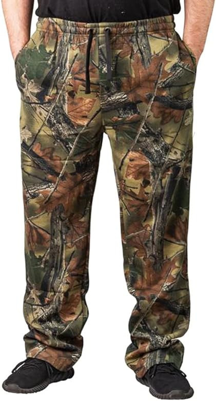 TrailCrest Men's Open Bottom Cotton Blend Lounge Hunting Sweatpants | Amazon (US)