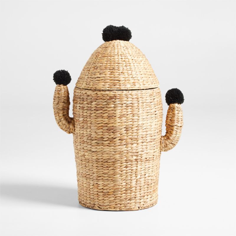 Black Cactus Woven Kids Laundry Hamper + Reviews | Crate & Kids | Crate & Barrel