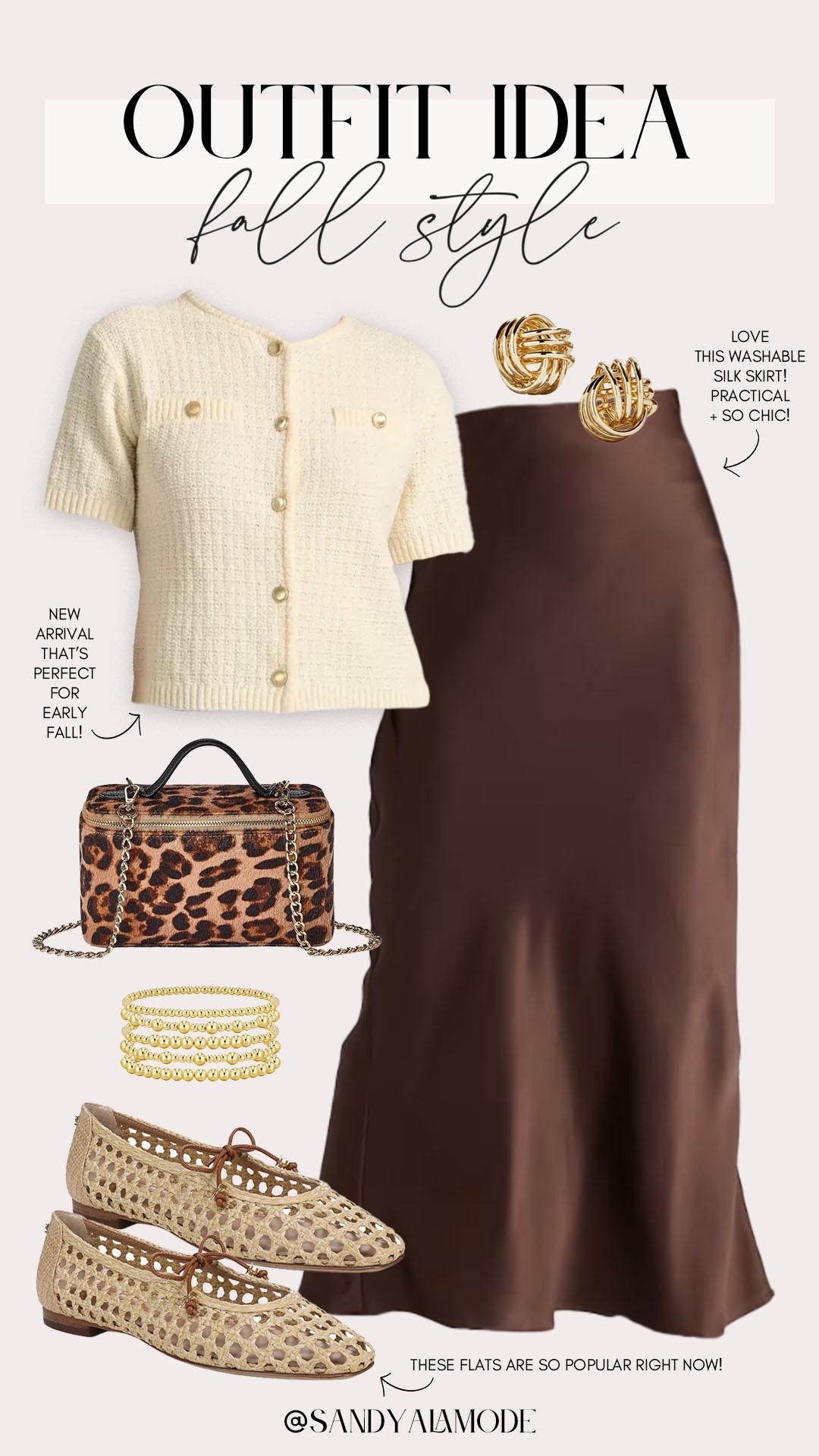 Chic fall style. Target fashion. Target new arrivals. Washable silk skirt. Neutral fall style. Trendy leopard fall handbag. Trendy woven fall flats. 

#LTKStyleTip #LTKSeasonal #LTKFindsUnder100
