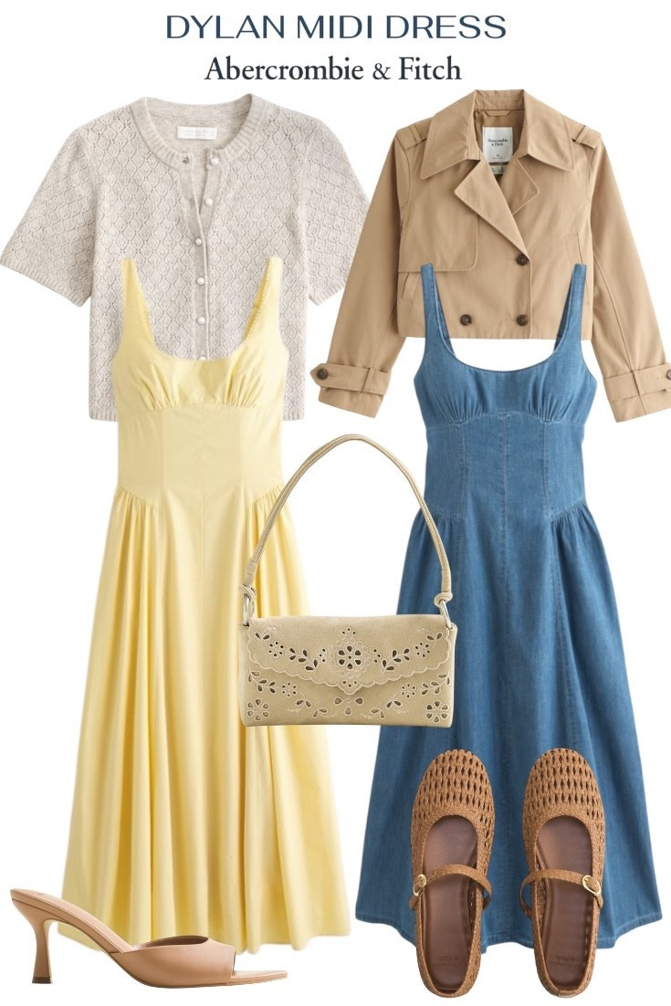 Trending from Abercrombie & Fitch this season is the Dylan midi dress, available in lots of prints. Here’s some outfit ideas featuring this dress. Love the yellow one for spring and Easter. 

#LTKootd #LTKSeasonal #LTKWedding #LTKWorkwear