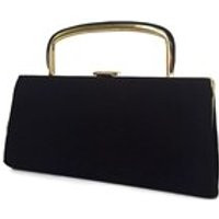 Black evening purse, Vintage satin clutch with folding handle, Minimalist black bag, 70s fasion for women | Etsy (US)