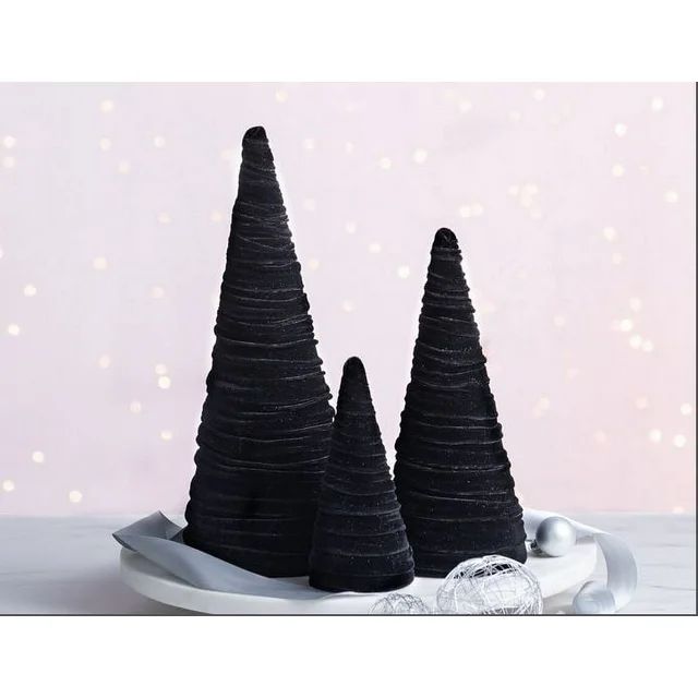 Holiday Decor Medium Velvet Solid Black Tree, Mix and Match with Other Colors & Sizes | Walmart (US)