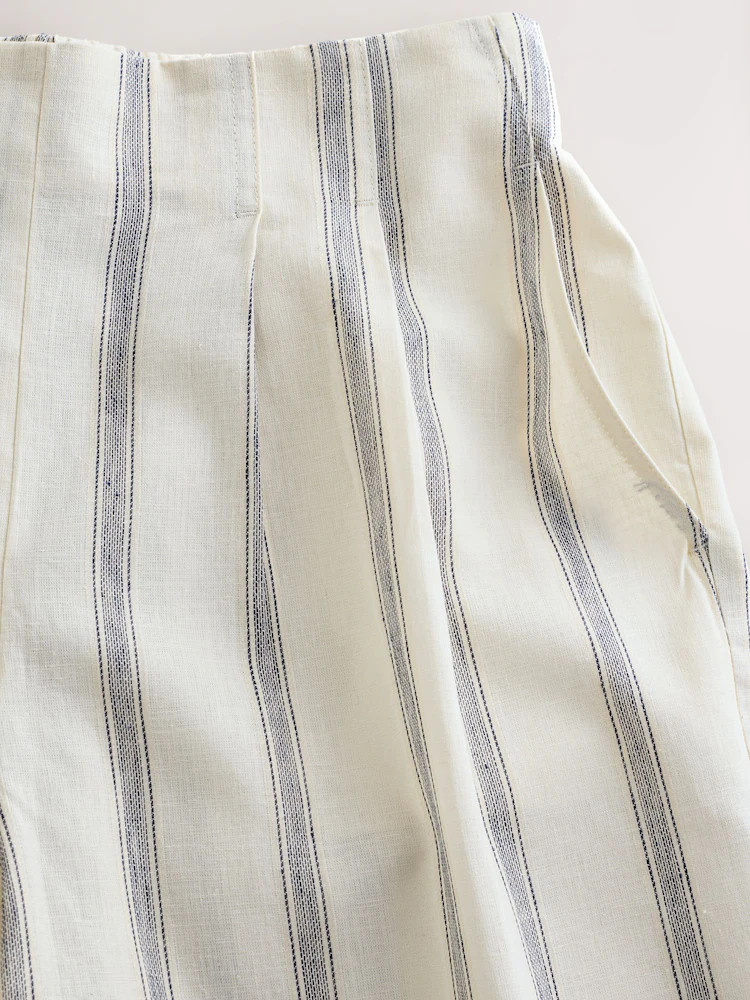 Ecru Stripe N. Premium Linen Blend Bermuda Shorts | Next EU