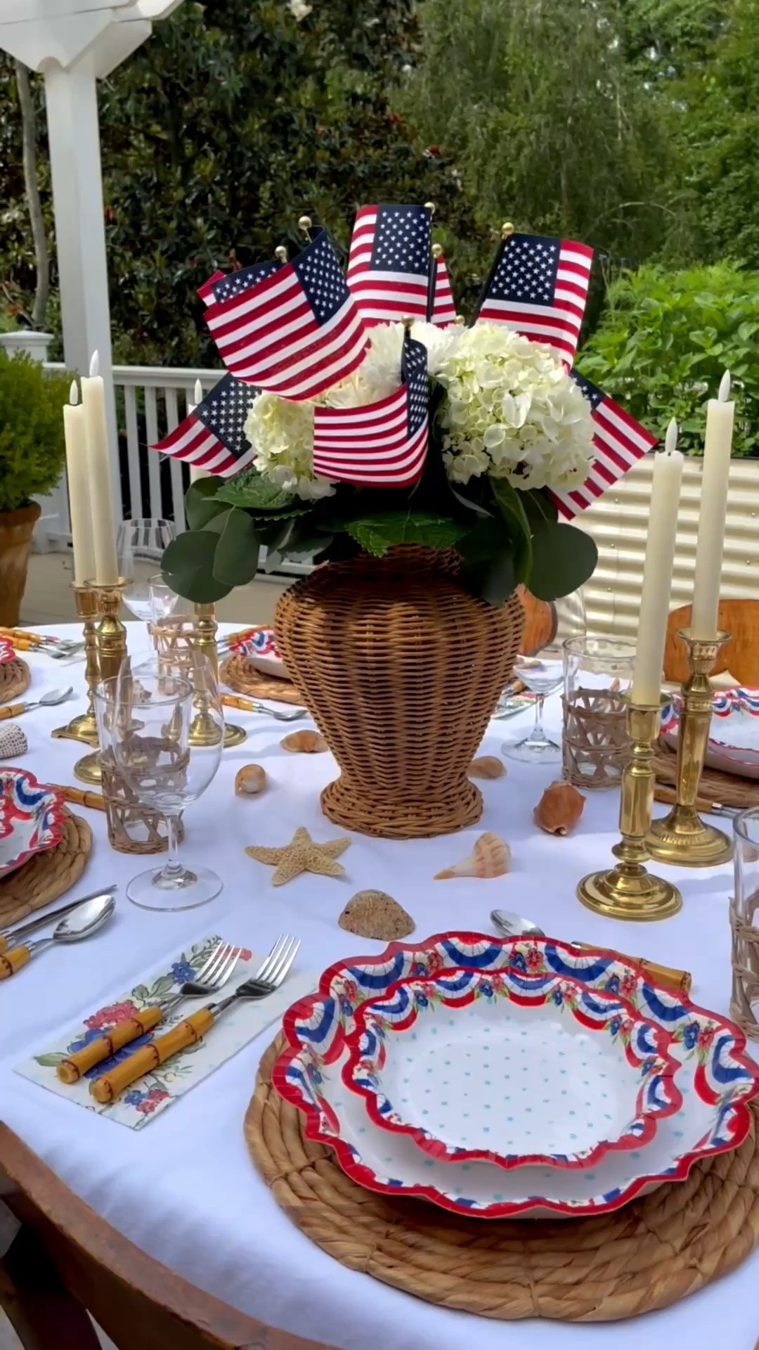 Americana Outdoor Table Setting | Memorial Day to Fourth of July. 🇺🇸

A simple Memorial Day table designed for easy summer hosting—nothing complicated, just a relaxed place for people to gather and stay awhile.

I used paper plates and napkins to keep cleanup simple so the focus stays on time with family and friends.

This setup carries beautifully through the rest of summer and can easily transition into Fourth of July hosting.

Everything linked here is similar to what I used or styled with in this table.

Perfect for last-minute hosting or simple summer gatherings. 🇺🇸

#LTKSeasonal #LTKHome