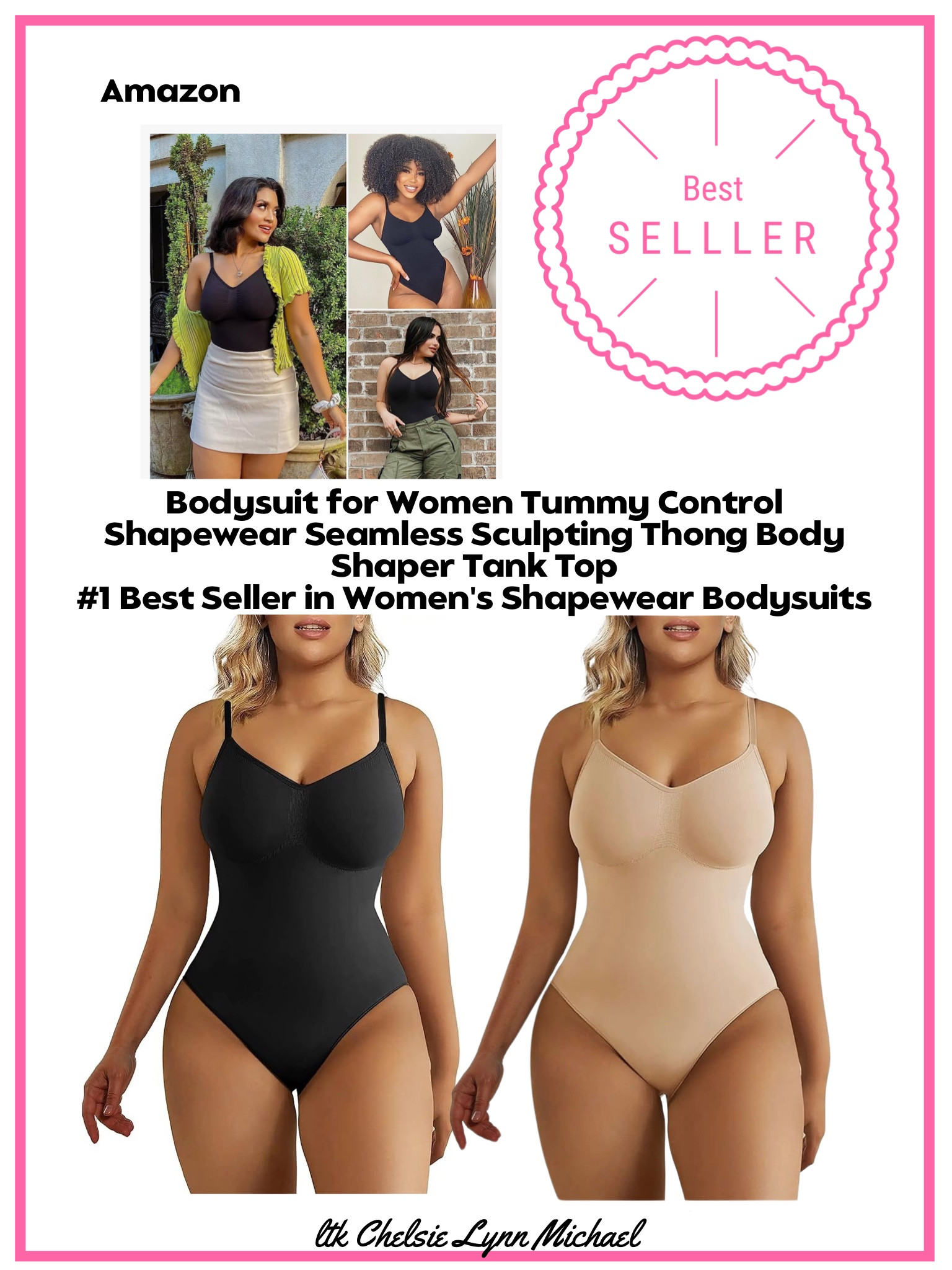  SHAPERX Bodysuit For Women Tummy Control Shapewear Seamless Sculpting  Thong Body Shaper Tank Top