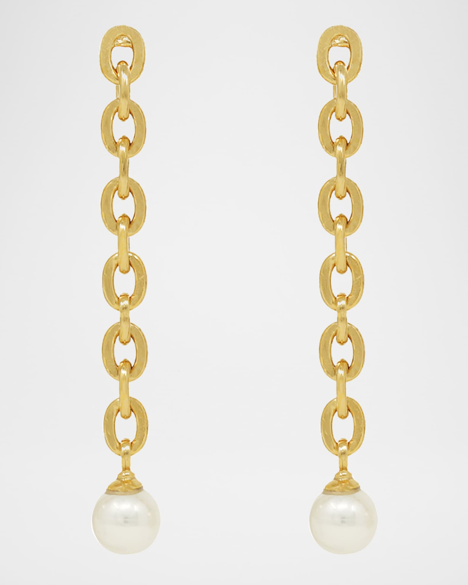 Pearly Chain-Link Earrings | Neiman Marcus