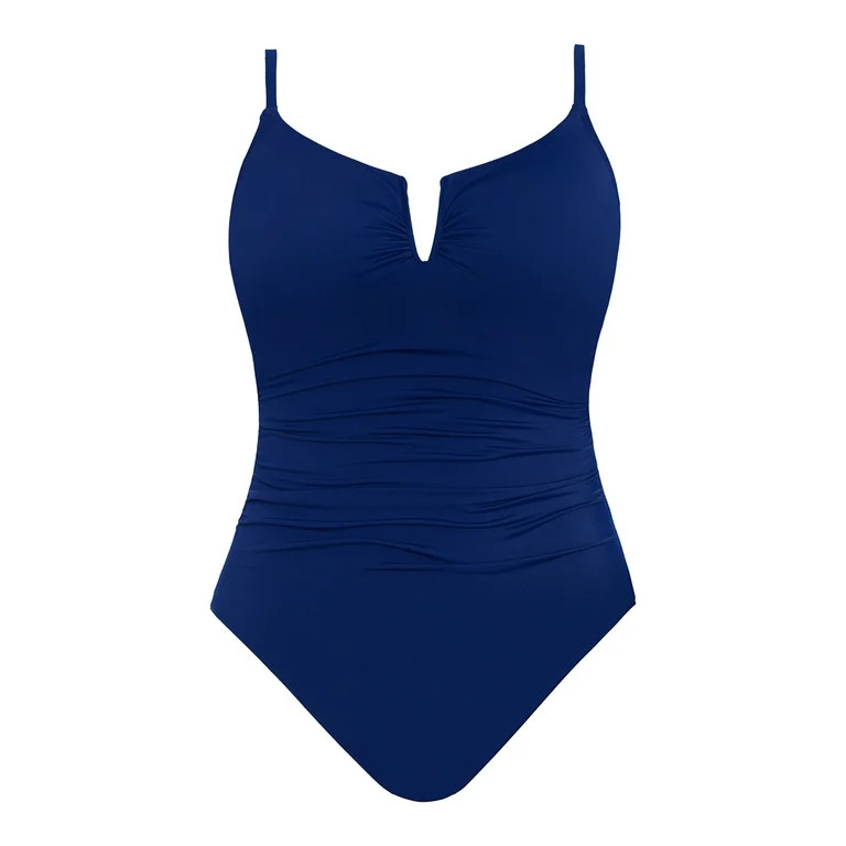 Time and Tru Women's and Plus V Wire One Piece Swimsuit, Sizes XS-3X | Walmart (US)