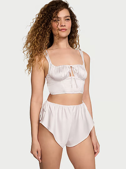 Satin Corset Top & Shorts Set, White/ivory, L - Women's Cami Sets - Victoria's Secret | Victoria's Secret (US / CA )